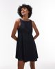 Topshop Topshop denim slash neck flippy mini dress in rinse wash-Blue - 1