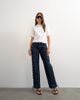 Topshop Topshop denim straight leg jeans with extreme lace-up in deep blue-No color - 1