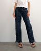 Topshop Topshop denim straight leg jeans with extreme lace-up in deep blue-No color - 2