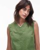 Topshop Topshop denim V-neck mini dress in green - 4