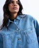 Topshop Topshop denim worker jacket in bleach-Blue - 3