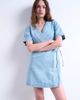 Topshop Topshop denim wrap mini dress in bleach-Blue - 1
