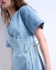Topshop Topshop denim wrap mini dress in bleach-Blue - 2