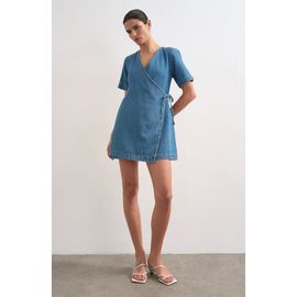 Topshop Topshop Denim Wrap Minidress