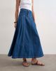 Topshop Topshop denim yoke pleated maxi skirt in rich blue - 3