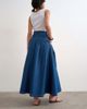 Topshop Topshop denim yoke pleated maxi skirt in rich blue - 4