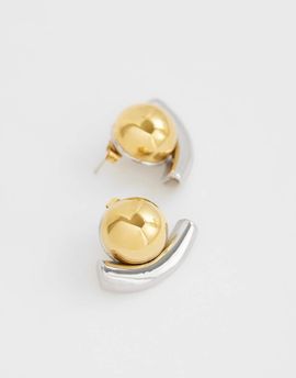 Topshop Topshop Diana stainless steel stud earrings in gold and silver