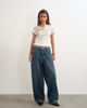 Topshop Topshop Dillan baggy dad low rise jeans in dirty blue-Brown - 1