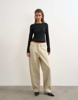 Topshop Topshop Dillan low rise baggy dad jeans in winter oat-Neutral