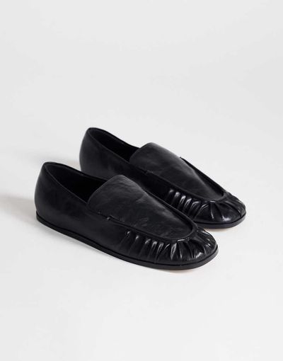 Topshop Topshop Dora ruched loafers in black