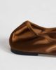 Topshop Topshop Dorothy round toe ballet flats in bronze satin-Brown - 4