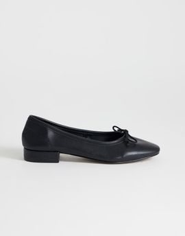 Topshop Topshop Dottie block heel ballet flats in black
