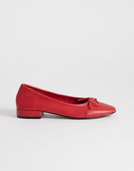 Topshop Topshop Dottie block heel ballet flats in red