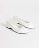 Topshop Topshop Dottie block heel ballet flats in white - 3