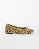 Topshop Topshop Dottie real leather block heel ballet shoe in caramel deer print hair on real leather-Brown - 1