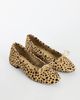 Topshop Topshop Dottie real leather block heel ballet shoe in caramel deer print hair on real leather-Brown - 2