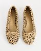 Topshop Topshop Dottie real leather block heel ballet shoe in caramel deer print hair on real leather-Brown - 3
