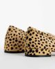 Topshop Topshop Dottie real leather block heel ballet shoe in caramel deer print hair on real leather-Brown - 4