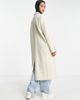 Topshop Topshop double breasted long coat in oat-Neutral - 2