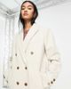 Topshop Topshop double breasted long coat in oat-Neutral - 3