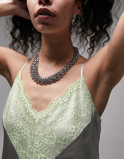Topshop Topshop double chain necklace in silver