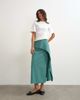 Topshop Topshop drape detail maxi skirt in green and blue check - 1