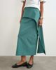 Topshop Topshop drape detail maxi skirt in green and blue check - 2
