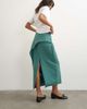 Topshop Topshop drape detail maxi skirt in green and blue check - 4