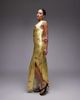 Topshop Topshop drape neck maxi dress in lime based floral-Green - 1
