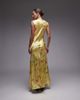 Topshop Topshop drape neck maxi dress in lime based floral-Green - 3