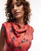 Topshop Topshop drape neck maxi dress in red rose - 3