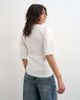 Topshop Topshop drawstring detail T-shirt in ivory-White - 3