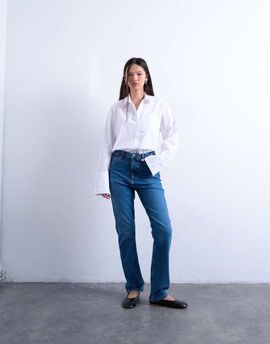 Topshop Topshop Dree high rise slim straight leg jeans in vintage blue