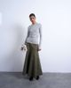 Topshop Topshop drop waist full circle maxi skirt in khaki-Green - 3