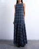 Topshop Topshop dropped waist full circle hem midi dress in navy plaid - 1