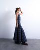 Topshop Topshop dropped waist full circle hem midi dress in navy plaid - 2