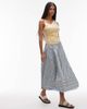 Topshop Topshop dropped waist spliced maxi skirt in blue and lime stripes-Multi - 1
