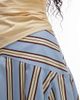 Topshop Topshop dropped waist spliced maxi skirt in blue and lime stripes-Multi - 2