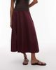 Topshop Topshop dropped waist spliced maxi skirt in burgundy-Red - 3