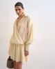 Topshop Topshop dropped waist wrap shirt dress in textured off white - 1