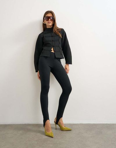 Topshop Topshop drummer jacket with detailing in black