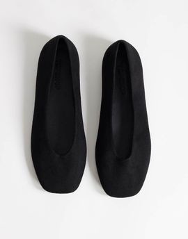 Topshop Topshop Duke faux suede chiseled ballet flats in black