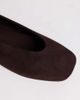 Topshop Topshop Duke faux suede chiseled ballet flats in chocolate-Brown - 3