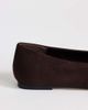 Topshop Topshop Duke faux suede chiseled ballet flats in chocolate-Brown - 4