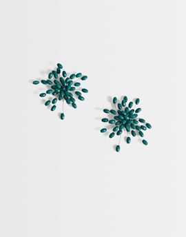 Topshop Topshop Echo statement hand-made stud earring in dark green