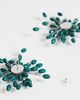 Topshop Topshop Echo statement hand-made stud earring in dark green - 4