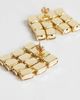 Topshop Topshop Eddie square statement earrings in gold - 3
