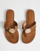 Topshop Topshop Eden toe thong sandals with hardware in tan faux suede-Brown - 1