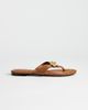 Topshop Topshop Eden toe thong sandals with hardware in tan faux suede-Brown - 2