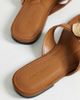 Topshop Topshop Eden toe thong sandals with hardware in tan faux suede-Brown - 3